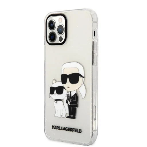 iPhone 12/12 Pro Karl Lagerfeld KLHCP12MHNKCTGT IML Glitter Karl and Choupette NFT tok átlátszó - 5