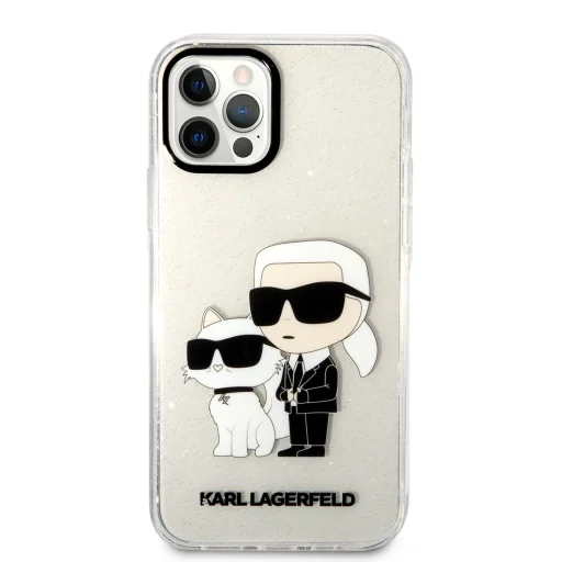 iPhone 12/12 Pro Karl Lagerfeld KLHCP12MHNKCTGT IML Glitter Karl and Choupette NFT tok átlátszó - 2