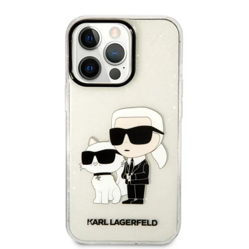 iPhone 13 Pro Max Karl Lagerfeld KLHCP13XHNKCTGT IML Glitter Karl and Choupette NFT tok átlátszó - 4