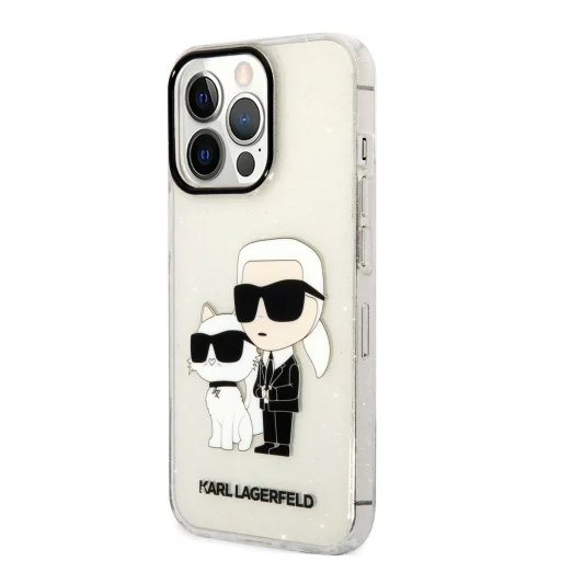 iPhone 13 Pro Max Karl Lagerfeld KLHCP13XHNKCTGT IML Glitter Karl and Choupette NFT tok átlátszó - 1