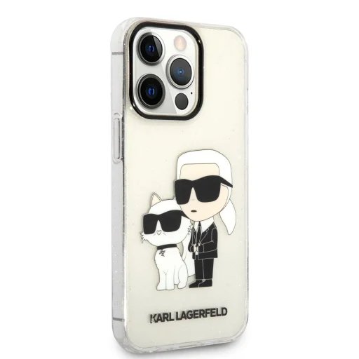 iPhone 13 Pro Max Karl Lagerfeld KLHCP13XHNKCTGT IML Glitter Karl and Choupette NFT tok átlátszó - 5