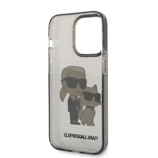 iPhone 14 Pro Max Karl Lagerfeld KLHCP14XHNKCTGK IML Glitter Karl and Choupette NFT tok fekete - 6