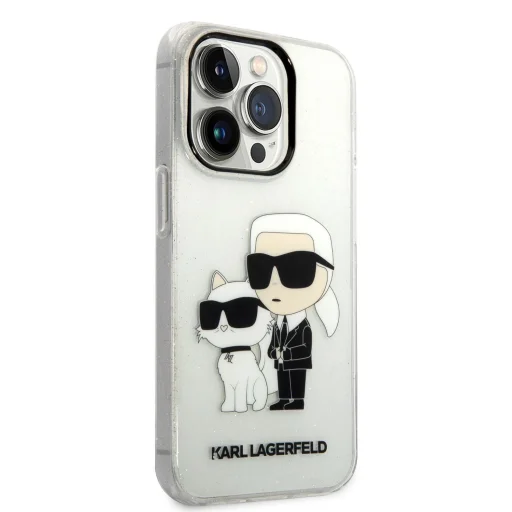 iPhone 14 Pro Max Karl Lagerfeld KLHCP14XHNKCTGT IML Glitter Karl and Choupette NFT tok átlátszó - 3