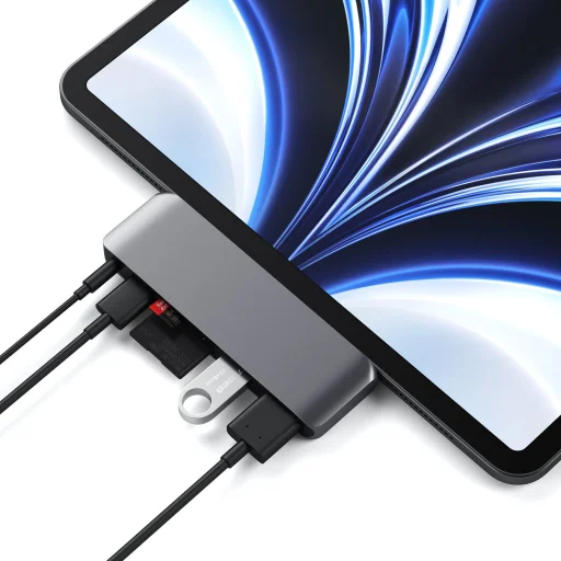 Satechi USB-C Mobile Pro HUB SD (1x USB-C PD,1x 4K HDMI,1x USB 3.0, MicroSD, 3.5mm audio) - szürke (ST-MPHSDM) - 5