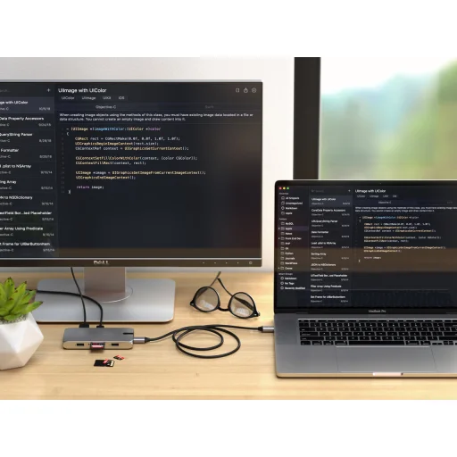 Satechi USB-C On-the-go többportos adapter, HUB elosztó (1xHDMI, 1xVGA, 1x USB-C PD, 1xGigabit Ethernet, 2x USB-A, 1xUSB-C, Micro/SD) - fekete (ST-UCMBAK) - 7