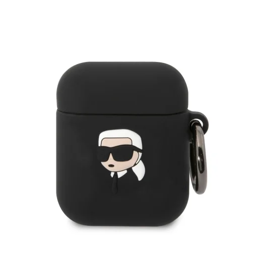 Airpods 1/2 Karl Lagerfeld 3D Logo NFT Karl Head szilikon tok fekete - 1