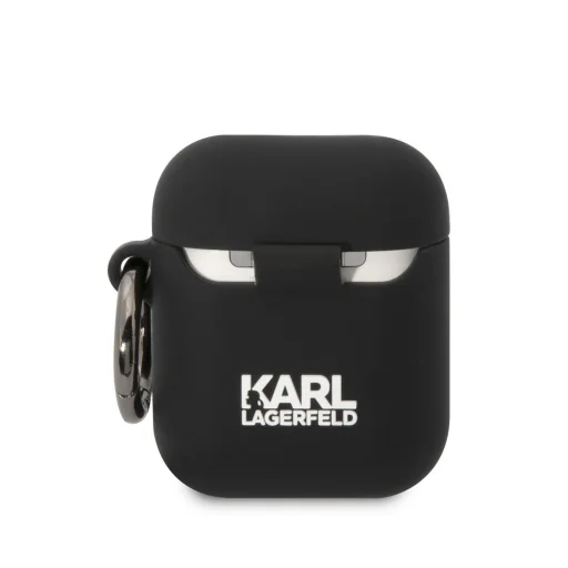 Airpods 1/2 Karl Lagerfeld 3D Logo NFT Karl Head szilikon tok fekete - 2