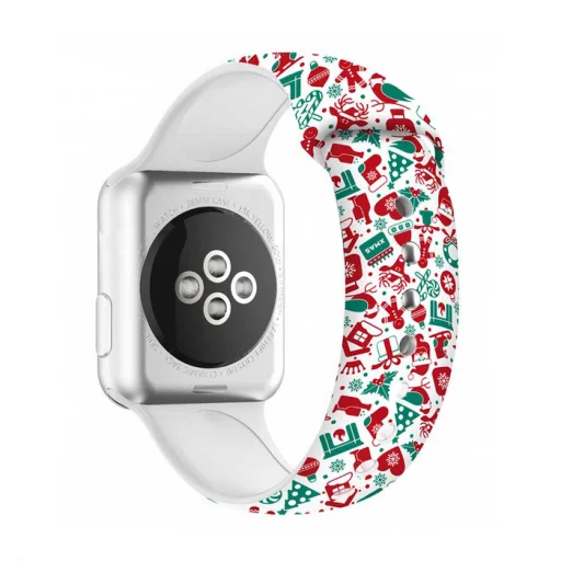 Apple Watch 4/5/6/7/8/9/SE/Ultra (42/44/45/49mm) karácsonyi mintás óraszíj Alphajack (XMAS-7) - 2