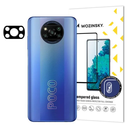 Xiaomi Poco X3 Pro / Poxo X3 Wozinsky Full Camera Glass 9H kameralencse védő üvegfólia fekete - 1