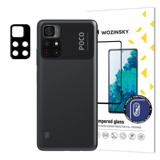 Xiaomi Poco M4 Pro 5G Wozinsky Full Camera Glass 9H kameralencse védő üvegfólia fekete - 1
