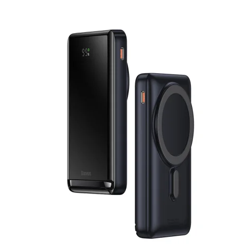 Baseus Powerbank 10000mAh Mágneses (MagSafe) vezeték nélküli töltéssel 20W Overseas Edition rózsaszín (PPCX000202) + USB Type C Baseus Xiaobai Series 60W 0.5m - 12