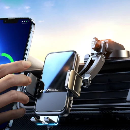 Joyroom autós tartó vezeték nélküli töltéssel 15W Qi műszerfalra fekete (JR-ZS298) - 11