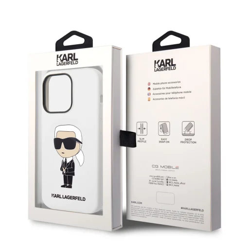 iPhone 14 Pro Max Karl Lagerfeld KLHCP14XSNIKBCH Liquid Silicone Ikonik NFT tok fehér - 5