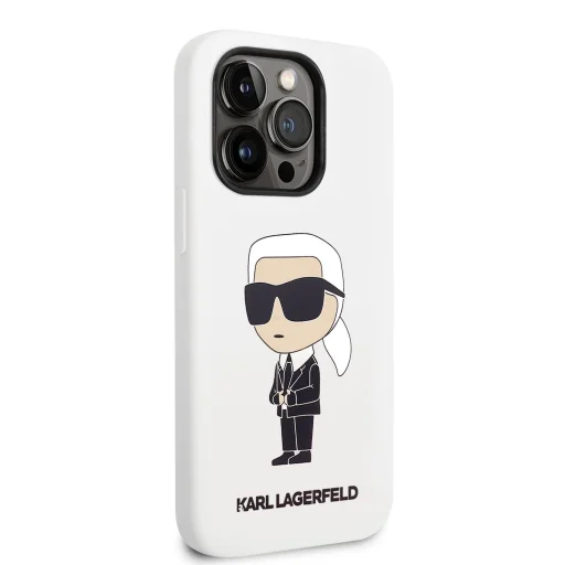 iPhone 14 Pro Max Karl Lagerfeld KLHCP14XSNIKBCH Liquid Silicone Ikonik NFT tok fehér - 6