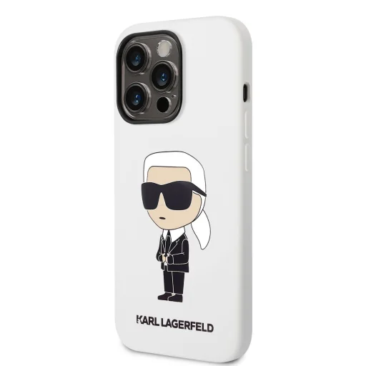 iPhone 14 Pro Max Karl Lagerfeld KLHCP14XSNIKBCH Liquid Silicone Ikonik NFT tok fehér - 1