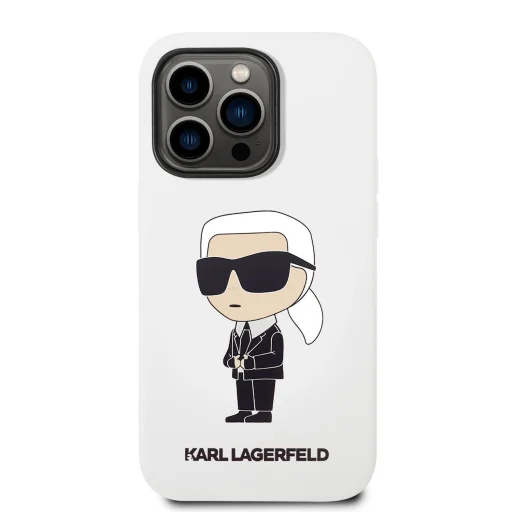 iPhone 14 Pro Max Karl Lagerfeld KLHCP14XSNIKBCH Liquid Silicone Ikonik NFT tok fehér - 3