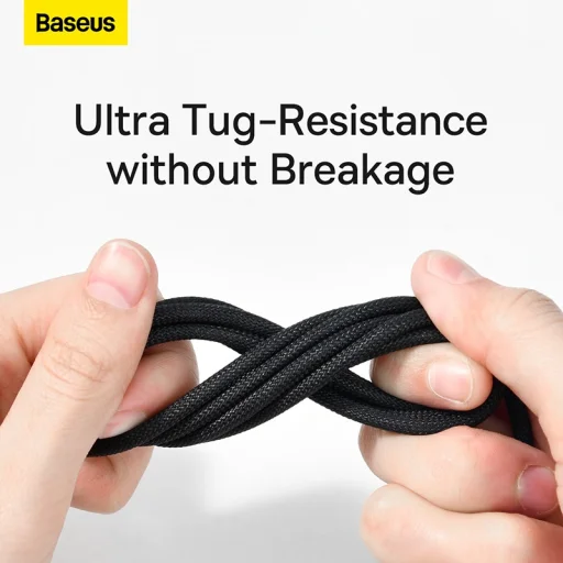 Baseus Tungsten Aranyozott USB A - USB Type-C kábel 100W 1m fekete (CAWJ000001) - 7