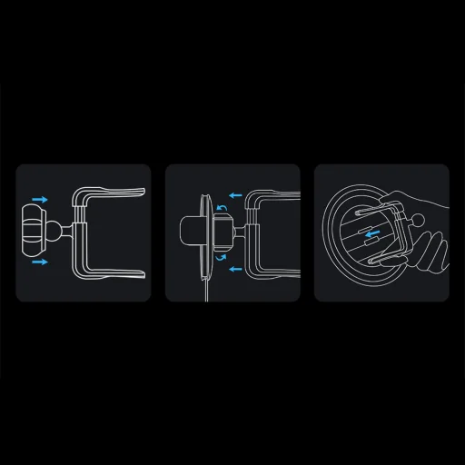 Baseus Metal Age II gravitációs autós telefontartó kör szellőzőrácsra helyezhető fekete (SUJS030001) - 5