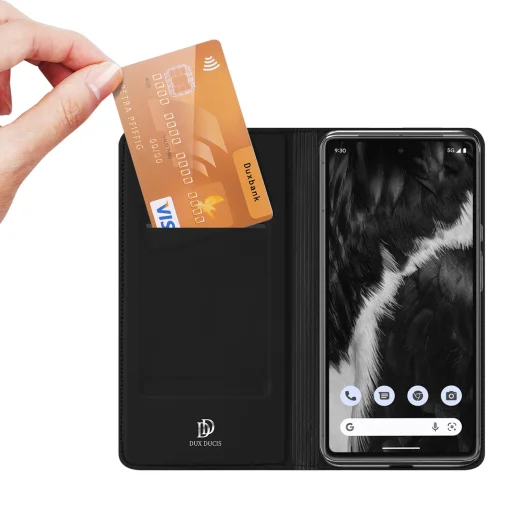 Google Pixel 7 Dux Ducis Skin Pro Öko Bőr fliptok fekete - 3