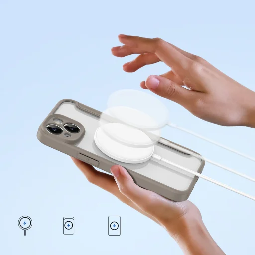 iPhone 14 Dux Ducis Skin X Pro Magsafe mágneses fliptok bézs - 10