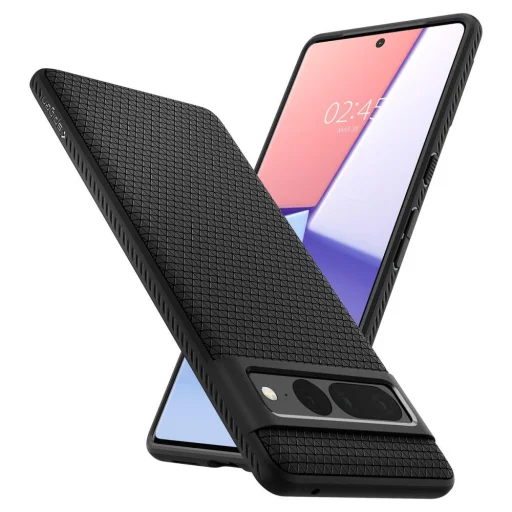 Google Pixel 7 Pro Spigen Liquid Air flexibilis TPU gél tok matt fekete - 5