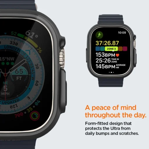 Apple Watch Ultra 1/2/3 (49mm) Spigen Thin Fit tok fekete (ACS05458) - 14