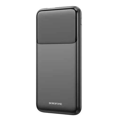 Borofone BJ22 Powerbank 10000mAh USB PD QC 3.0 22,5W+ beépített Type C és Lightning kábel fekete - 3