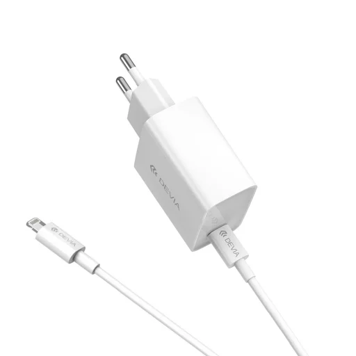 Devia Smart PD 20W 1x USB-C töltő fehér + Lightning - USB-C kábel - 1
