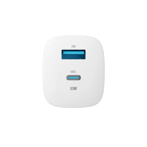 Forever fali töltő adapter GaN PD QC TC-05 1x USB-C + 1x USB 33W fehér - 6