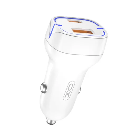 XO autós töltő CC37 PD QC 3.0 20W 1X USB 1x USB-C fehér - 1