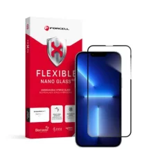 iPhone 13 Pro Max/14 Plus Forcell Flexible 5D Full Glue hibrid kijelzővédő üvegfólia fekete