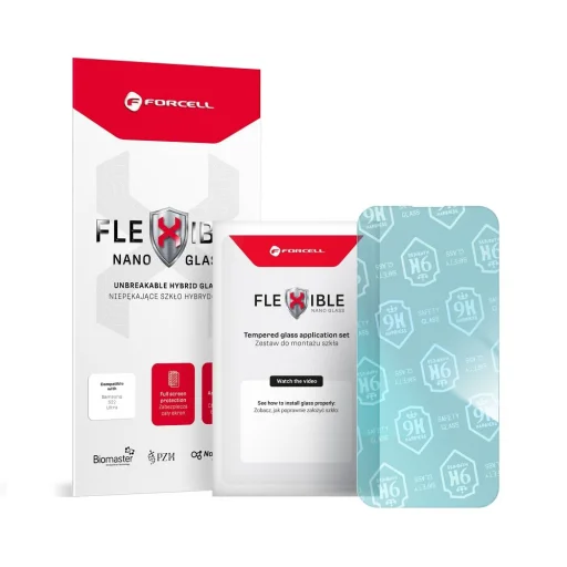 iPhone 14 Pro/15 Forcell Flexible Nano Glass hibrid kijelzővédő üvegfólia - 7