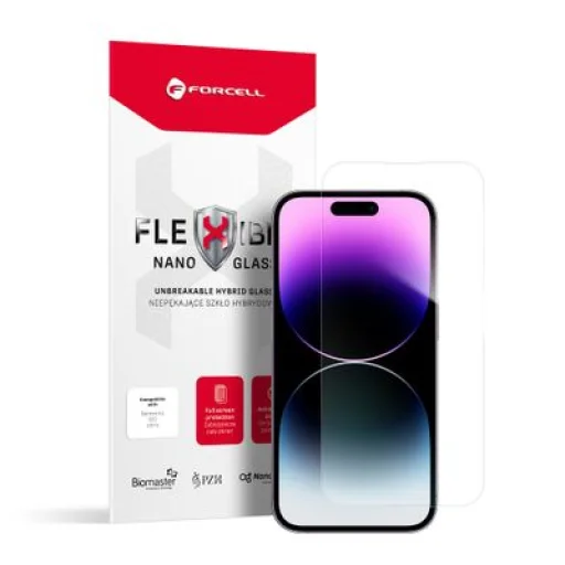 iPhone 14 Pro/15 Forcell Flexible Nano Glass hibrid kijelzővédő üvegfólia - 1