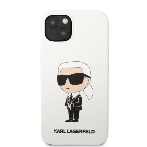iPhone 13 Karl Lagerfeld KLHCP13MSNIKBCH Liquid Silicone Ikonik NFT tok fehér - 4