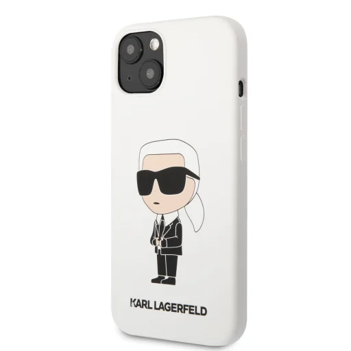 iPhone 13 Karl Lagerfeld KLHCP13MSNIKBCH Liquid Silicone Ikonik NFT tok fehér - 1