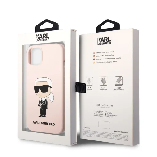 iPhone 13 Karl Lagerfeld KLHCP13MSNIKBCP Liquid Silicone Ikonik NFT tok rózsaszín - 5
