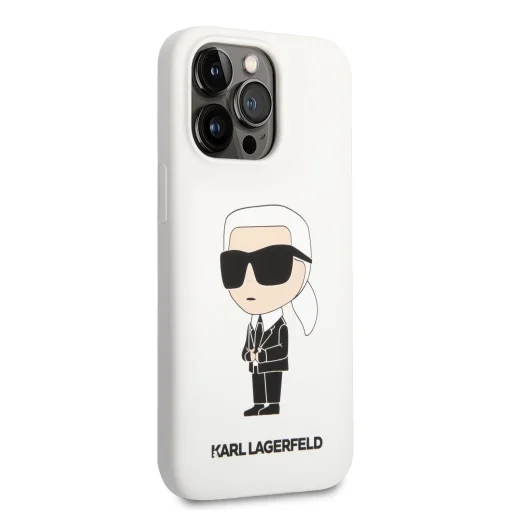 iPhone 13 Pro Karl Lagerfeld KLHCP13LSNIKBCH Liquid Silicone Ikonik NFT tok fehér - 3