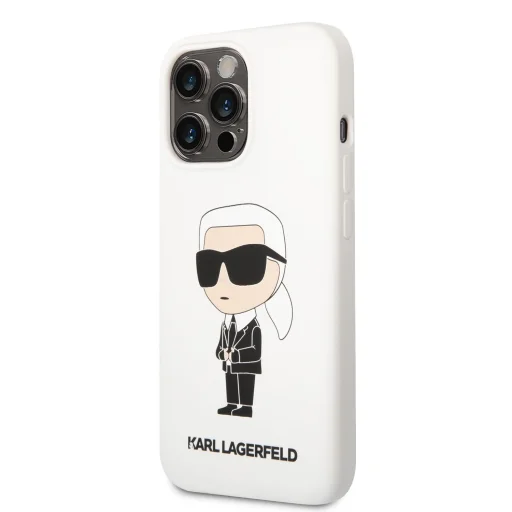 iPhone 13 Pro Karl Lagerfeld KLHCP13LSNIKBCH Liquid Silicone Ikonik NFT tok fehér - 1