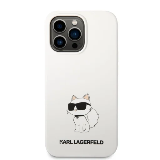 iPhone 13 Pro Karl Lagerfeld KLHCP13LSNCHBCH Liquid Silicone Choupette NFT tok fehér - 4