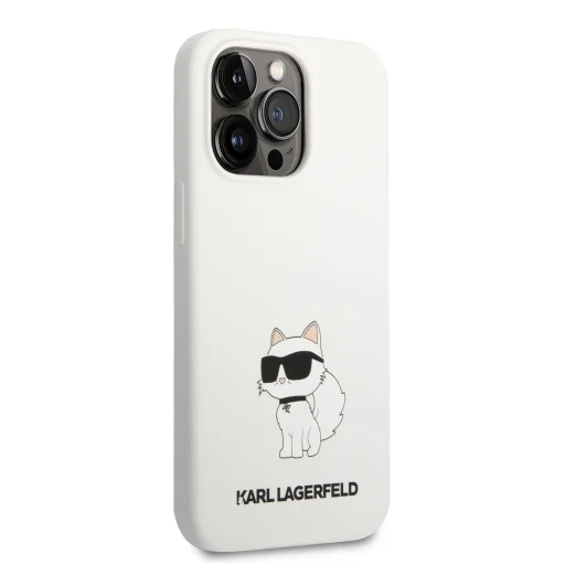 iPhone 13 Pro Karl Lagerfeld KLHCP13LSNCHBCH Liquid Silicone Choupette NFT tok fehér - 5