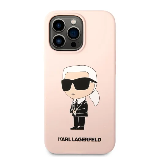 iPhone 13 Pro Karl Lagerfeld KLHCP13LSNIKBCP Liquid Silicone Ikonik NFT tok rózsaszín - 4
