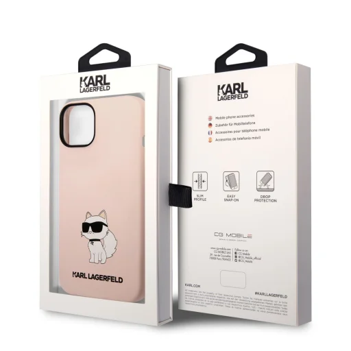 iPhone 14 Plus Karl Lagerfeld KLHCP14MSNCHBCP Liquid Silicone Choupette NFT tok rózsaszín - 6