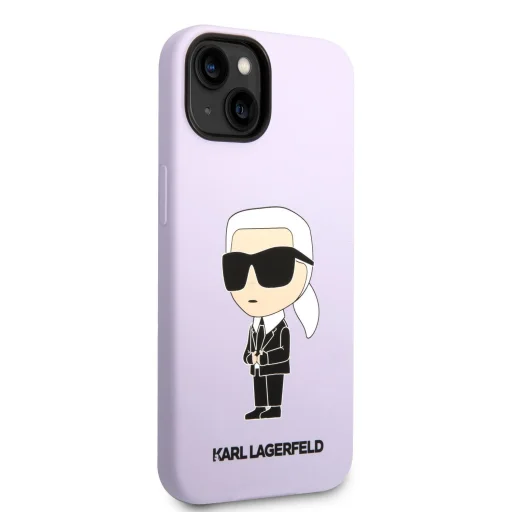 iPhone 14 Plus Karl Lagerfeld KLHCP14MSNIKBCU Liquid Silicone Ikonik NFT tok lila - 5