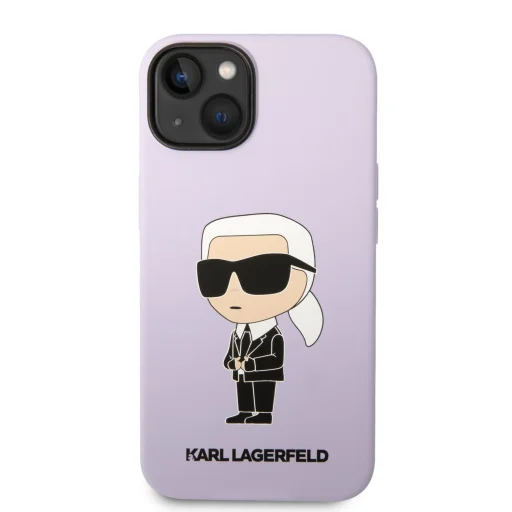 iPhone 14 Plus Karl Lagerfeld KLHCP14MSNIKBCU Liquid Silicone Ikonik NFT tok lila - 1