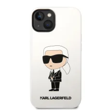 iPhone 14 Plus Karl Lagerfeld KLHCP14MSNIKBCH Liquid Silicone Ikonik NFT tok fehér