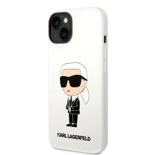 iPhone 14 Plus Karl Lagerfeld KLHCP14MSNIKBCH Liquid Silicone Ikonik NFT tok fehér - 1