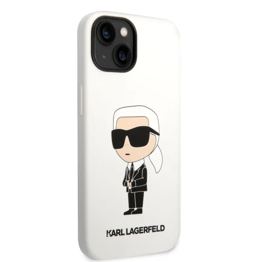 iPhone 14 Plus Karl Lagerfeld KLHCP14MSNIKBCH Liquid Silicone Ikonik NFT tok fehér - 4