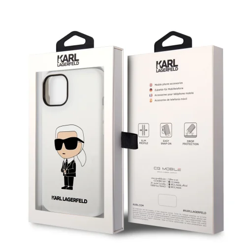 iPhone 14 Plus Karl Lagerfeld KLHCP14MSNIKBCH Liquid Silicone Ikonik NFT tok fehér - 5