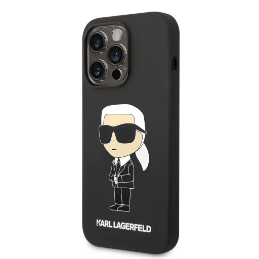 iPhone 14 Pro Karl Lagerfeld KLHCP14LSNIKBCK Liquid Silicone Ikonik NFT tok fekete - 6