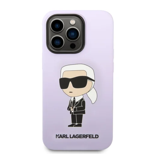 iPhone 14 Pro Karl Lagerfeld KLHCP14LSNIKBCU Liquid Silicone Choupette NFT tok lila - 5